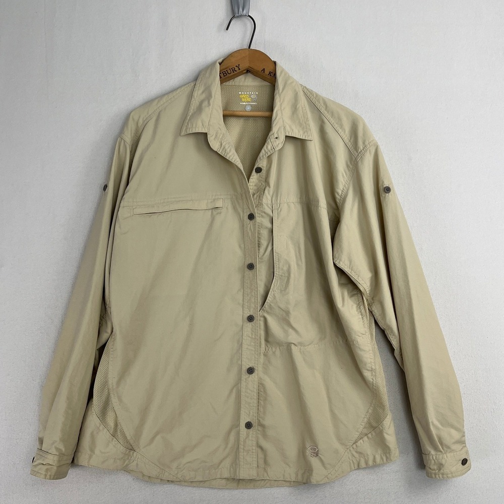 Mountain Hardwear Women 16 Canyon Long Sleeve Hiking Shirt Tan 012936-BN2-1030